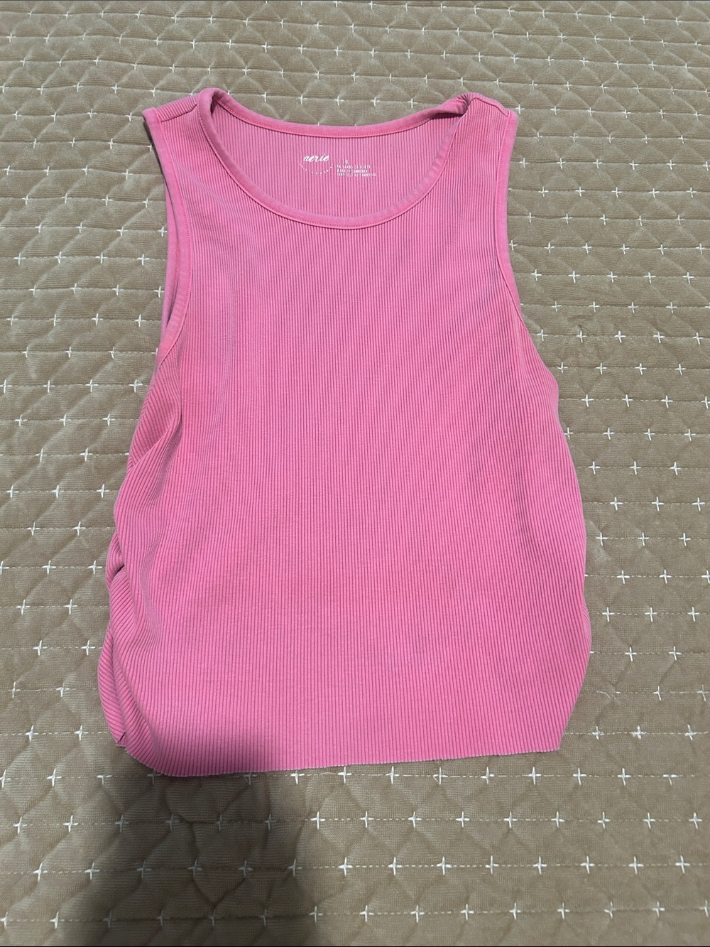 aerie Ribbed Pink Scoop Neck Tank